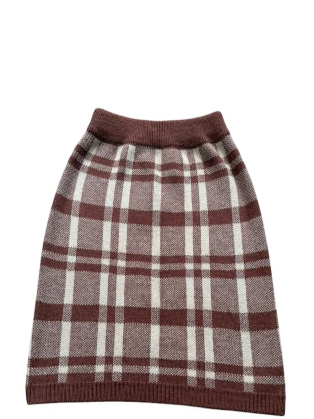 SHEIN Girls 8 Brown Plaid Knit Mini Skirt Size 130.